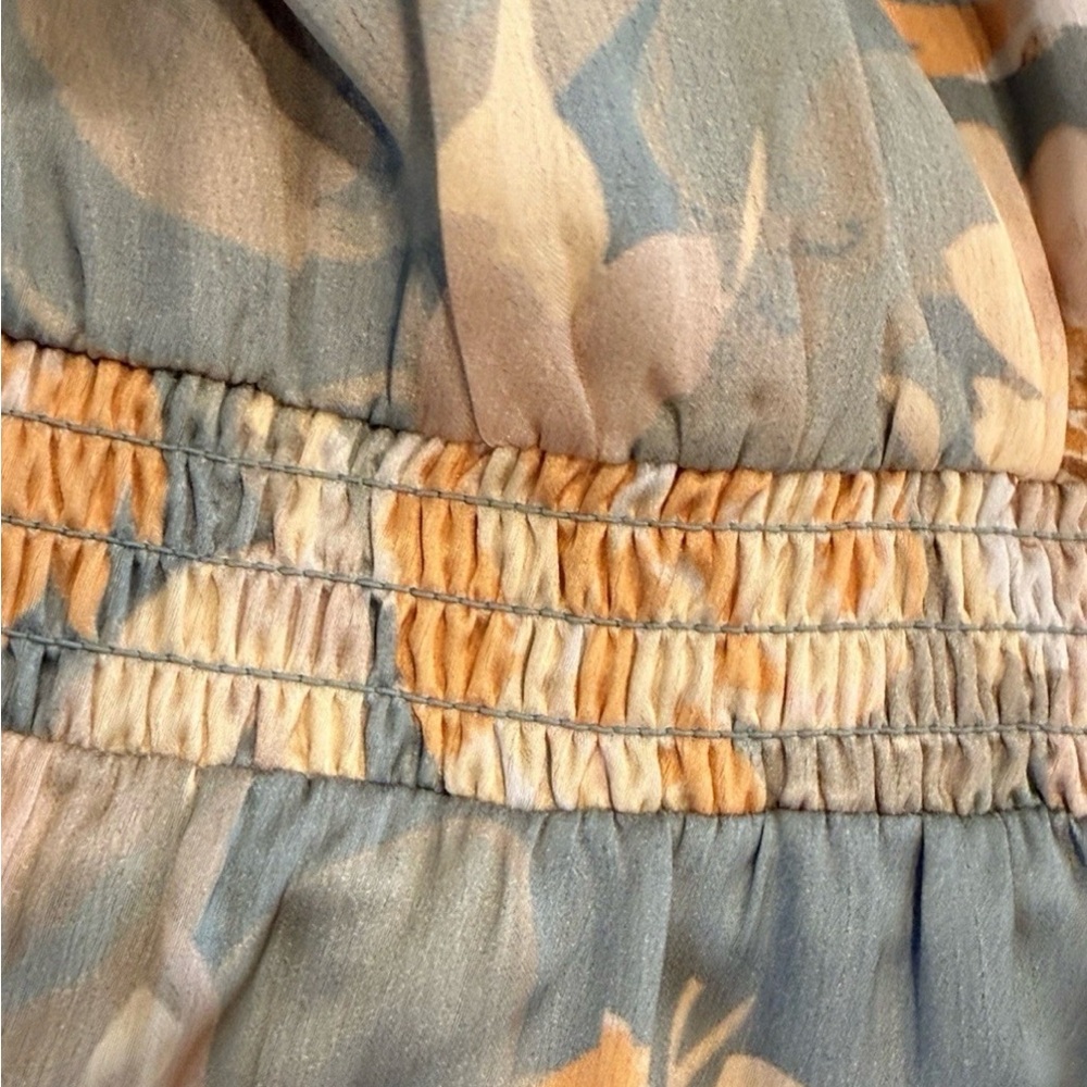 Coldwater Creek Floral Midi Dress Petite 10P Sleeveless Pockets Lined Blue - Picture 6 of 7